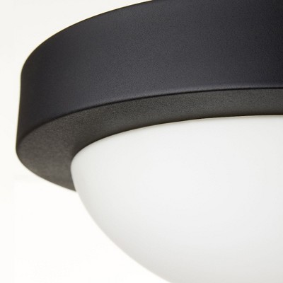 Noir Black Glass 2-Light Flush Mount Ceiling Fixture