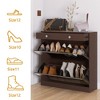 2 Tier Shoe Storage Cabinet With 2 Flip Drawers, Mirrored Narrow Shoes Rack Cabinet With 1 Storage Drawer, Hidden Shoe Storage Organizer For Entryway - 3 of 4
