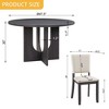 47.3" Round 5-Piece Dining Table Set with 4 Upholstered Chairs, Modern Wood Kitchen Table for 4, Space-Saving Design for Dining Room - 4 of 4
