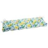 48" x 18" Outdoor Tufted Bench/Swing Cushion Lemon Tree Yellow - Pillow Perfect