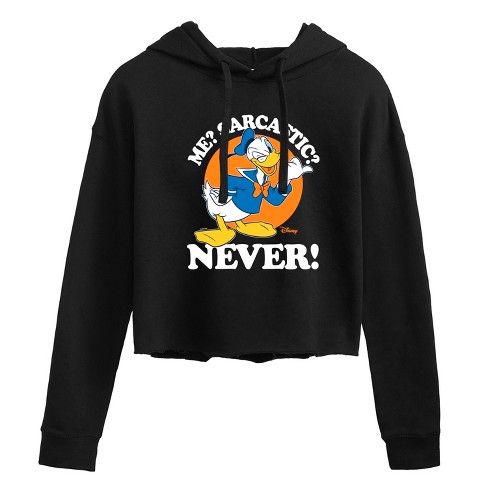 Me sarcastic never crop hoodie on sale