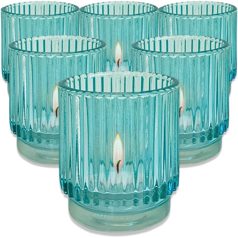Ribbed Glass Votive Candle Holder (Set of 6), 1 of 10