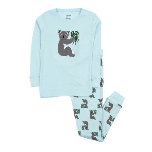 Loungeable koala bear legging pajama set in white and navy