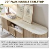 SinCiDo Luxury 70" Fluted TV Stand, Modern TV Console for TVs Up to 80 inches, Faux Marble Top & Curved Design - 3 of 4