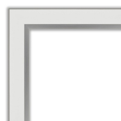 Eva White and Silver Full Length Rectangular Wood Mirror