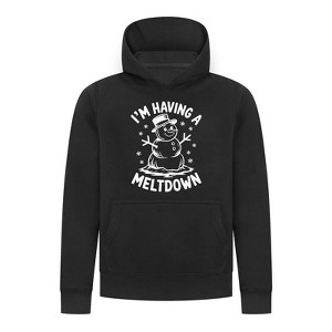 Everyday Kids Christmas Collection I’m Having a Meltdown Pullover Hoodie – Funny Snowman Holiday Sweatshirt - Black - 1 of 2