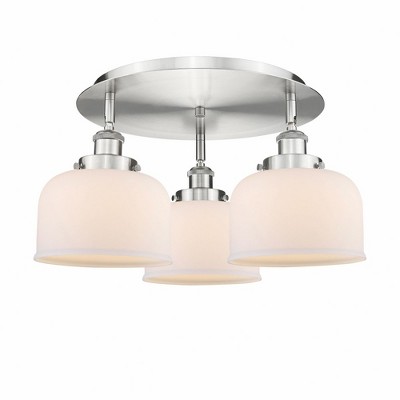 Bell - 3 Light Flush Mount In Art Deco Style-9.25 Inches Tall and 19.75 Inches Wide