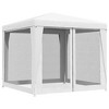 vidaXL Party Tent with 4 Mesh Sidewalls 8.2'x8.2' White - 4 of 4