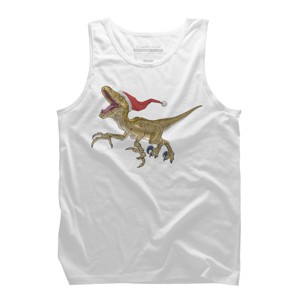 Men's Design By Humans Christmas Velociraptor By Ayota Tank Top - 1 of 3