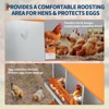 Chicken Nesting Box Galvanized Steel - Large 3 Compartment Two-Tier Metal Laying Box with Vented Design, Egg Collection System for Hens - 3 of 4
