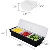 Aoibox Ice Cooled Condiment Serving Container with 3 Compartment Chilled Garnish Tray and Hinged Lid for Fresh Food Display - 2 of 4