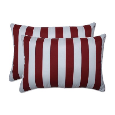 2pc Outdoor/Indoor Oversized Rectangular Throw Pillow Set Midland Americana Red - Pillow Perfect