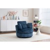 Oversized Corduroy Round Swivel Accent Chair with Pillows for Living Room, Bedroom - 4 of 4
