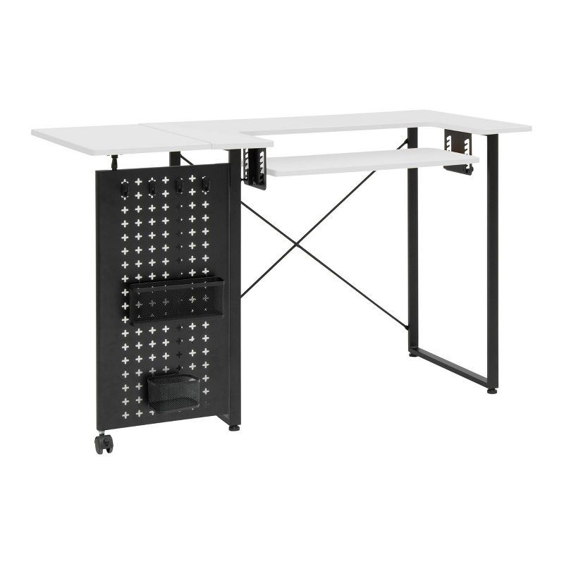 Pivot Sewing Machine Table with Swingout Storage Panel - studio designs, 1 of 25