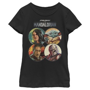 Girl's Star Wars The Mandalorian Character Frame T-Shirt - 1 of 4