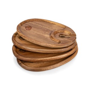 NFL Baltimore Ravens Acacia Wood 4pc Wine Appetizer Plate Set - 1 of 4