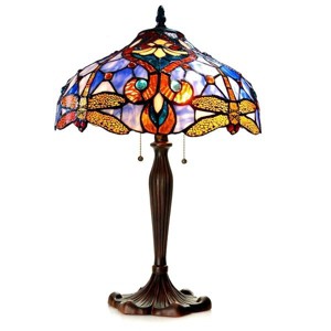 Chloe Lighting Julia Tiffany-style 2 Light Dragonfly Table Lamp 17" Shade - 1 of 2