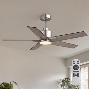 Siljoy 46 Inch Ceiling Fans with Lights and Remote for Bedroom, Modern Nickel Ceiling Fan with Quiet Reversible DC Motor, 3CCT, Dimmable - 1 of 4