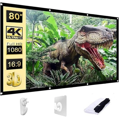 Projector Screen 120 inch, Washable Projector Screen 16:9 Foldable Anti-Crease Portable Projector Movies Screen for Home Theater Outdoor Indoor