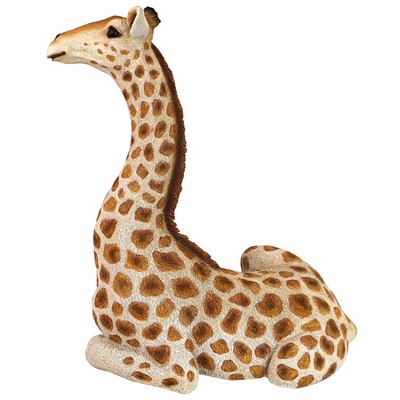 Medium Hand-Painted Resin Resting Giraffe Statue