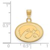 Black Bow Jewelry 14k Yellow Gold Plated Sterling Silver Iowa Hawkeyes NCAA Small Pendant - 2 of 3