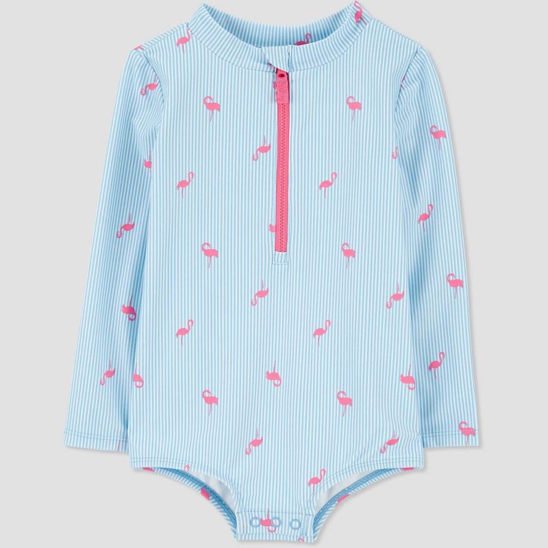 Carter's Just One You®️ Toddler Girls' Long Sleeve One Piece Rash Guard, 1 of 8