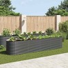 vidaXL Garden Raised Bed, Garden Planter for Flowers and, Galvanized Steel - 2 of 4