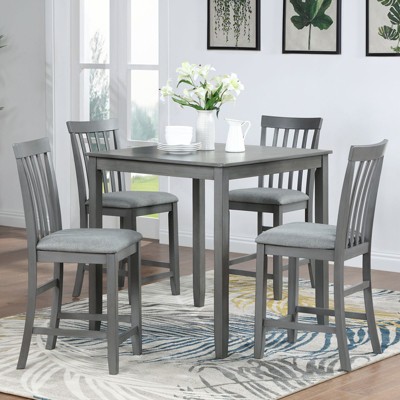 NicBex Dining Room Table Set for 4 Morden Square Dining Table with MDF Tabletop, 4 X-Shaped Backrest Chairs for Dining Room