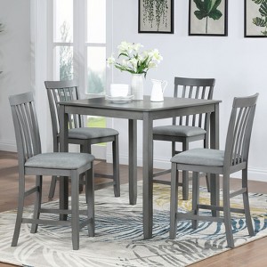 NicBex Dining Room Table Set for 4 Morden Square Dining Table with MDF Tabletop, 4 X-Shaped Backrest Chairs for Dining Room - 1 of 4