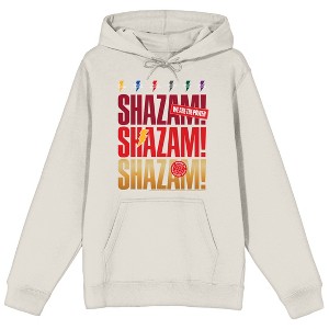 Shazam 2 Fury Of The Gods Repeat Text We Are The Power Long Sleeve Sand Unisex Adult Hooded Sweatshirt - 1 of 2