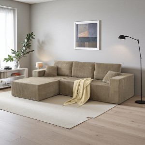 110" Cloud Modular L-Shaped Sectional Sofa with Ottoman & 2 Pillows - 1 of 4