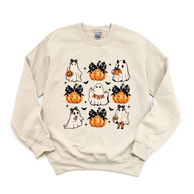 Simply Sage Market Women's Graphic Sweatshirt Ghost and Pumpkin Coquette