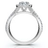 Pompeii3 1 Ct Halo Intertwined EX3 Lab Created DIamond Engagement Ring 14k White Gold - 2 of 4
