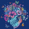 Women's Design By Humans Floral Butterfly Skull Funny Halloween Costume Hippie Flower By JeilJersey Racerback Tank Top - 2 of 3