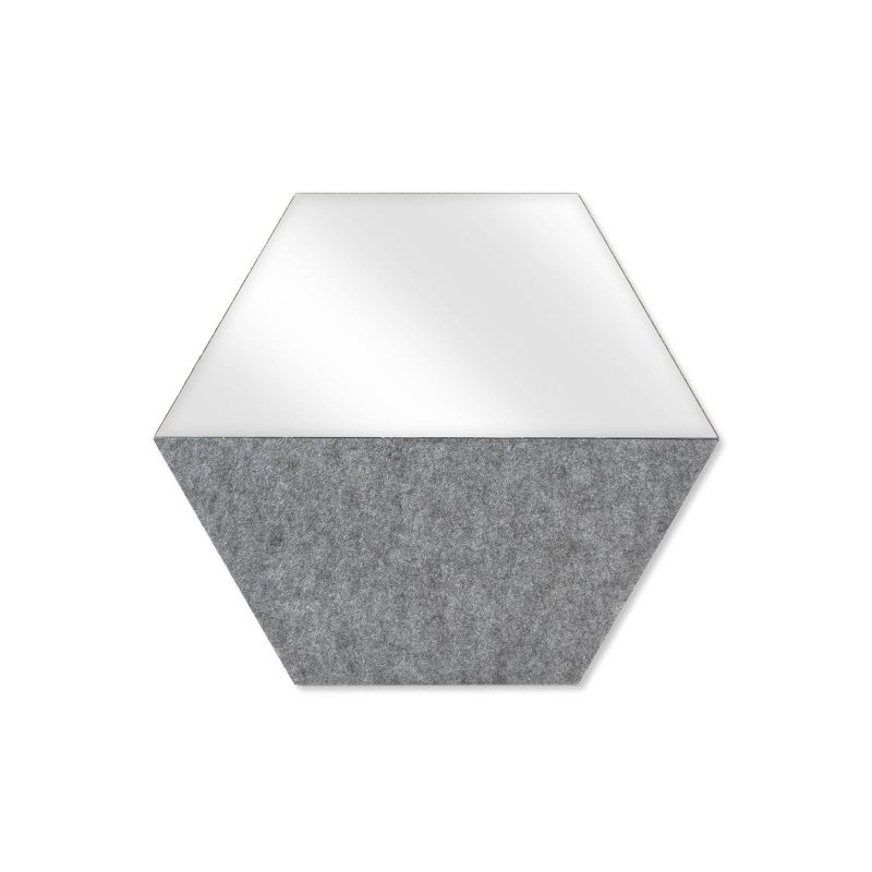 18.5&#34; x 18&#34; Hexagon Mirror Pin Board Presentation Board Gray - Prinz, 1 of 6