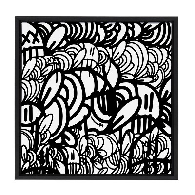 Kate and Laurel Sylvie It Doesn't Matter If You Are Black or White Framed Canvas by Arm of Casso, 22x22, Black