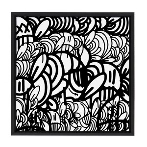 Kate and Laurel Sylvie It Doesn't Matter If You Are Black or White Framed Canvas by Arm of Casso, 22x22, Black - 1 of 4