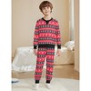 INSPIRE CHIC Women's Christmas Family Matching Pajama Set Long Sleeve Elk Snow Xmas Party Couples Sleepwear Lounge Set - 4 of 4