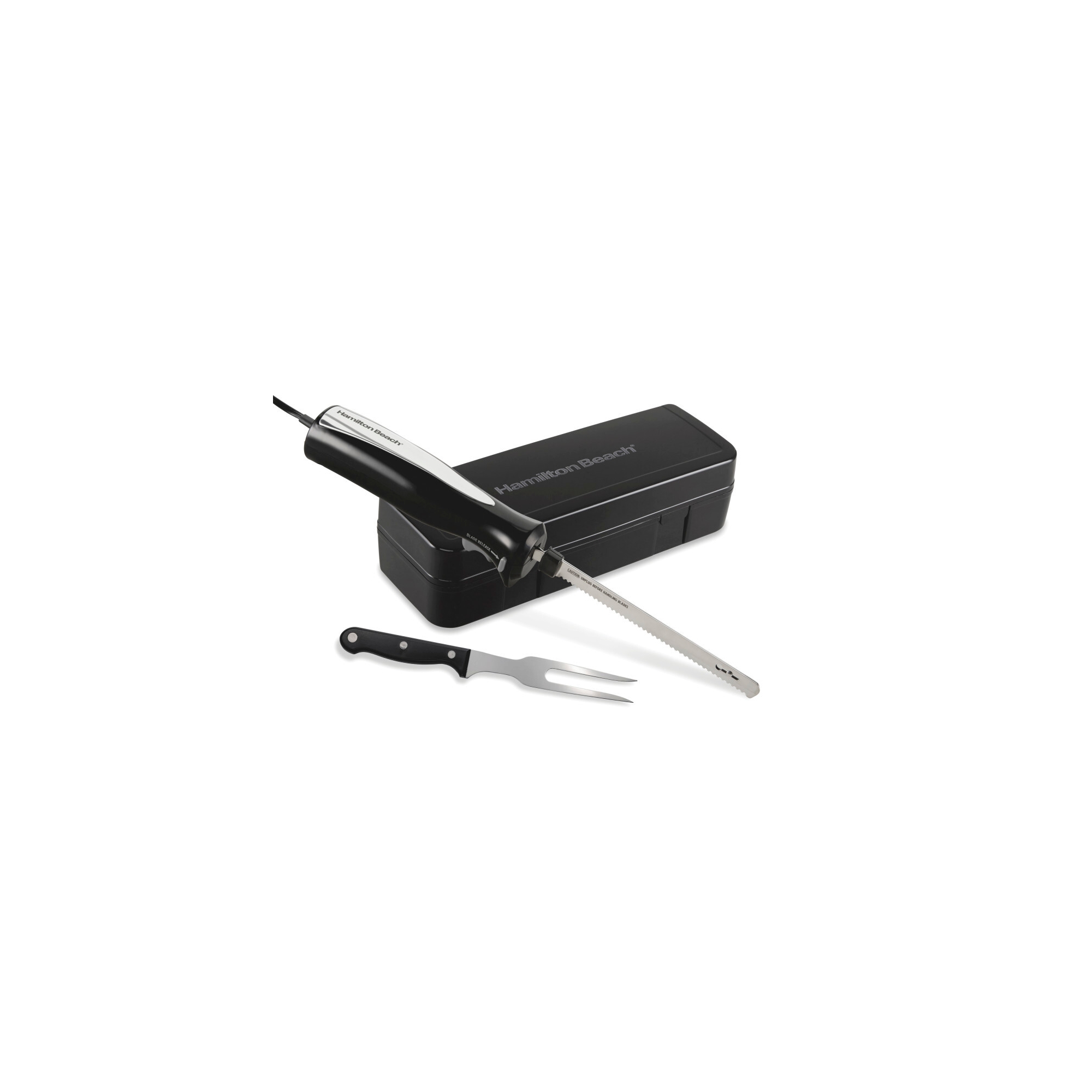 Hamilton Beach Electric Knife Carving Set Black - 74277: Turkey Carving Knife with Carving Fork, Dishwasher-Safe Parts