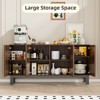 Buenhomino 63" Buffet Cabinet With Storage, Large Sideboard Kitchen Cabinet With 4 Fluted Doors - 3 of 4