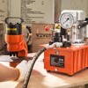 VEVOR Electric Hydraulic Pump, 10000 PSI 750W 110V, 488 in³/8L Capacity, Double Acting Manual Valve, Electric Driven Hydraulic Pump, Orange - 2 of 4