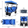FURNIinspire Outdoor Serving Carts Collapsible Wagon 140L Wagons Carts Foldable with Removable Canopy Foldable Wagon, Blue, 35.4"*19.7"*44.5" - 3 of 4