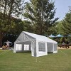 20×20 Feet Party Tent, Outdoor Heavy Duty Marquee Carport, Portable Gazebos with Steel Frame, Events Shelter Tent with Storage Carry Bags-Coolbibila - 3 of 4