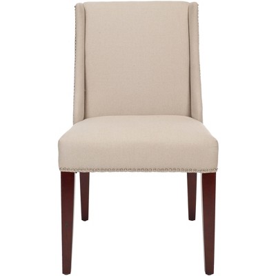 Rachel Arm Chair with Nail Heads (Set of 2) - Taupe - Safavieh