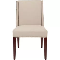 Rachel Arm Chair with Nail Heads (Set of 2) - Taupe - Safavieh