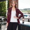 Anna-Kaci Women's Long Sleeve Sparkle Sequin Two Button Blazer Jacket - 2 of 4