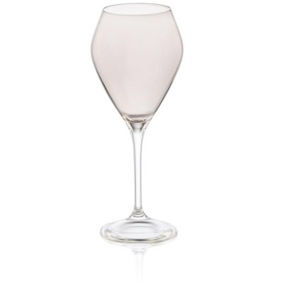 Classic Touch Set of 6 Smoked V-Shaped Wine Glasses with Clear Stem