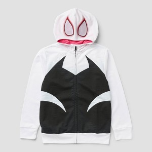 Boys' Spider-Man Ghost-Spider Cosplay Sweatshirt - Black/White - 1 of 3