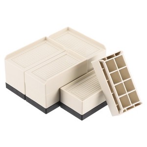 Unique Bargains L-Edge Heavy Duty Adjustable Sofa Rectangle Furniture Risers 4 Pcs - 1 of 4