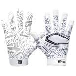 Cutters Game Day Receiver Youth Sports Gloves - White Topo